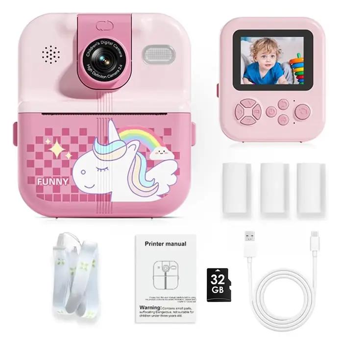 Caméra pour enfants Impression instantanée Connexion Bluetooth Photo 1080P HD Caméra pour tout-petit