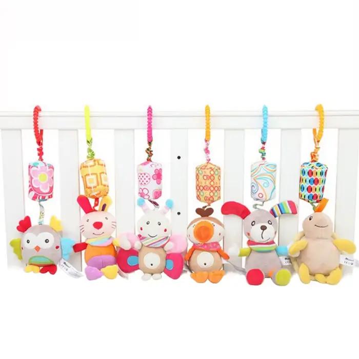 Hochets suspendus pour bébé, jouet d'apprentissage sensoriel doux, animaux en peluche, poussette, li