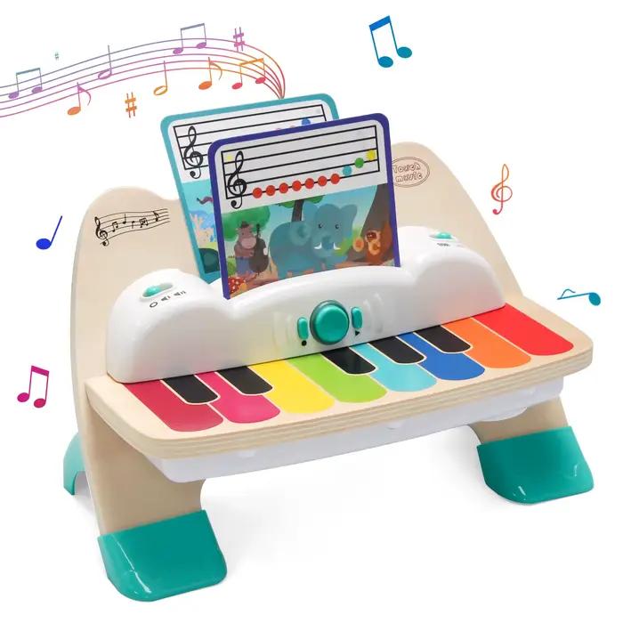 Piano tactile en bois avec lumière et musique, partition musicale, jouet éducatif pour l'apprentissa