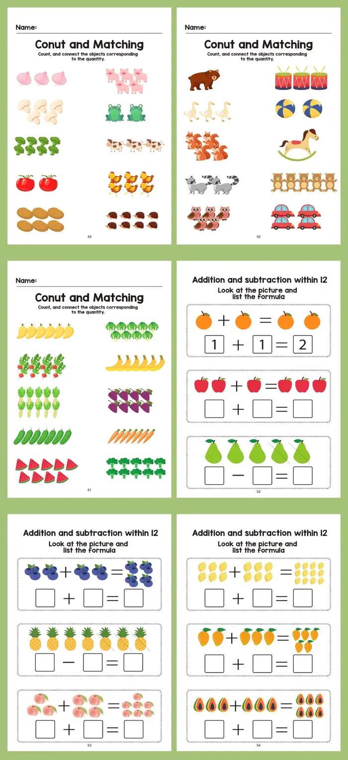 Cahier d'exercices interactif de mathématiques - Comptage, addition et soustraction jusqu'à 10, acti