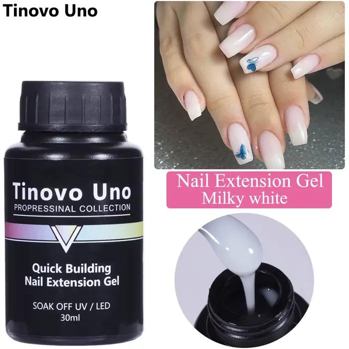 Tinovo – vernis à ongles de construction Uno blanc laiteux, pour Extension d'ongles, 30ML, polygel U