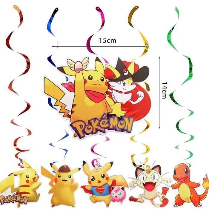 Décoration de fête d'anniversaire pour enfants, ballons en aluminium et en latex Pikachu, vaisselle,