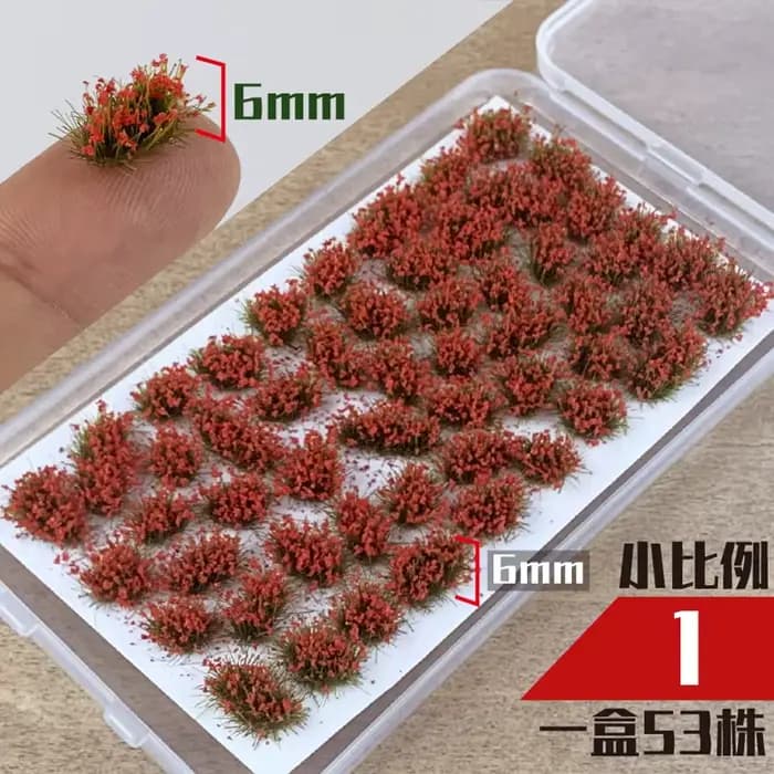 53 pièces/boîte Miniature fleur herbe modèle ABS plantes matériaux pour bricolage HO chemin de fer/c