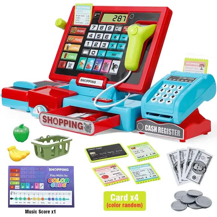 Caisse enregistreuse de jeu avec calculatrice réelle, magasin de jeu d'imitation, jouet éducatif, ca