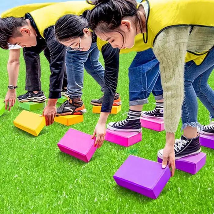 3 pièces croisement de la rivière brique équilibre formation enfants adultes groupe de construction 