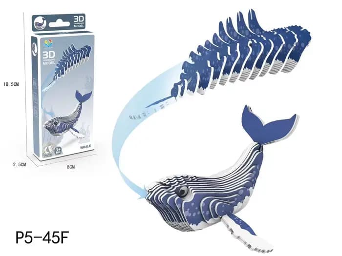 Puzzle animal 3D pour enfants – Bricolage dinosaure océan safari papier artisanat, jouet éducatif po
