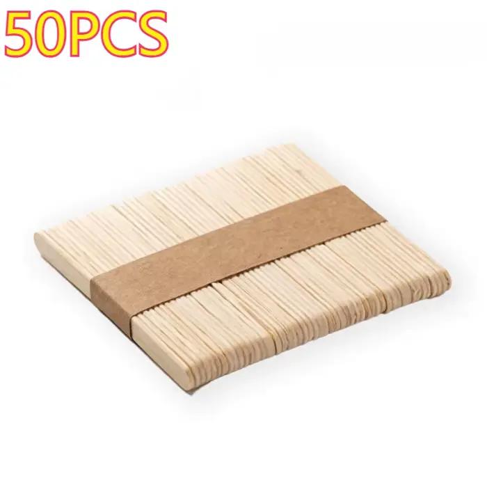50/100 bâtonnets en bois pour glaces, cuillères à glace, outils d'artisanat, outils pour gâteaux et 
