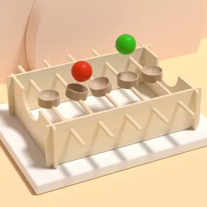 Jeu de course sur marbre rotatif en bois-jouet interactif d'équilibre et de coordination développe l