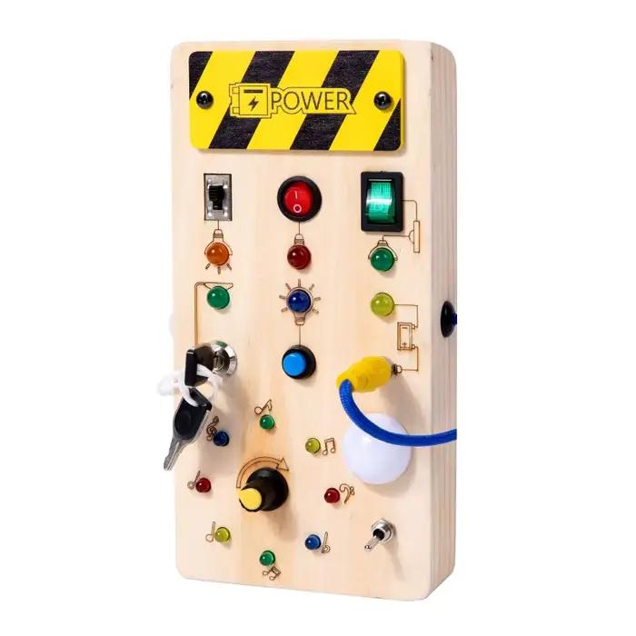 Jouets d'éducation précoce pour enfants, lumière Led électronique, planche sensorielle en bois pour 