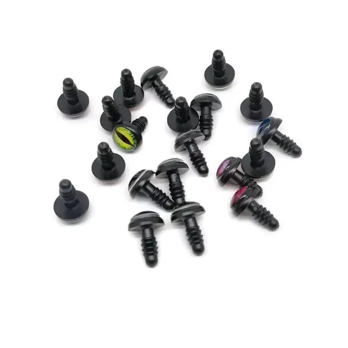 Yeux de sécurité en verre avec rondelles, accessoires de bricolage, poupée animale, 12mm, 14mm, 16mm