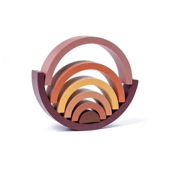 Nouveaux enfants Montessori arc pont arc-en-ciel blocs de construction jouets en bois bébé éducation