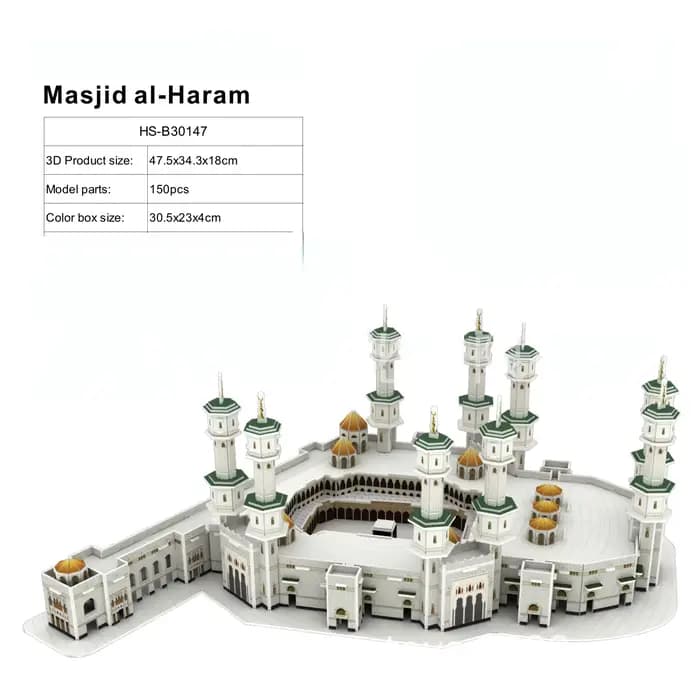 MOC Mecca mosquée 3D Puzzle Architecture de l'arabie saoudite modèle bricolage Puzzle jouet jouets p