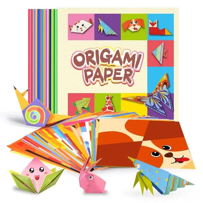 Ensemble de papier Origami 54 feuilles, papier pliant double face avec instructions, kit d'art et d'
