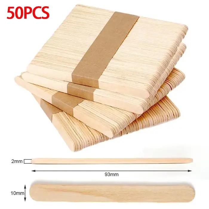 50/100 bâtonnets en bois pour artisanat, bâtonnets de crème glacée en bois, bâtonnets en bois pour b