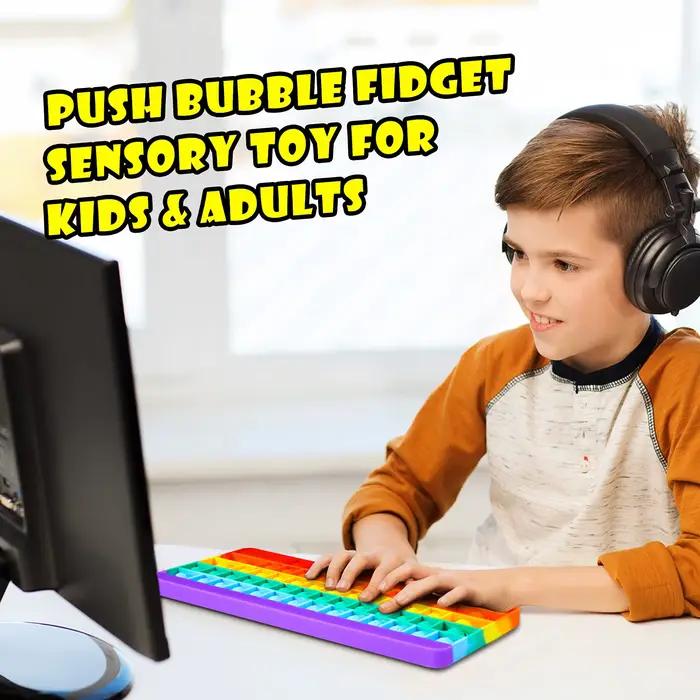 Clavier Push Bubble Fidget jouets sensoriels arc-en-ciel Popping Silicone jeu jouet anxiété et anti-