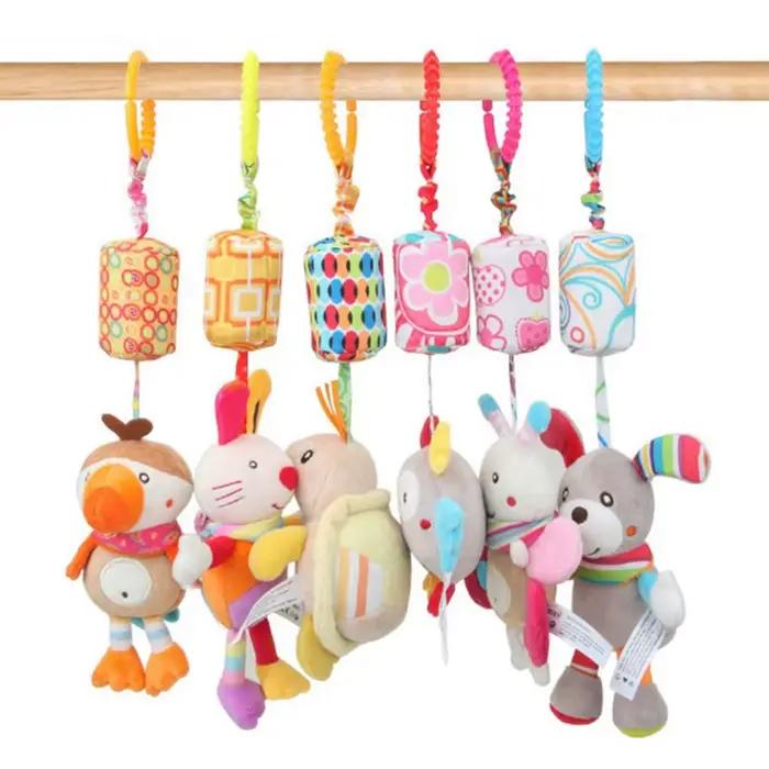 Hochets suspendus pour bébé, jouet d'apprentissage sensoriel doux, animaux en peluche, poussette, li