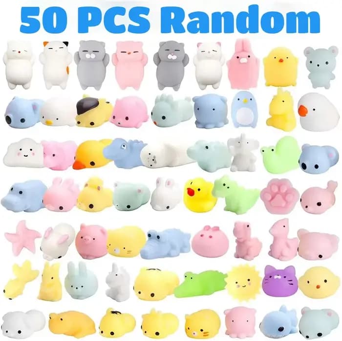 50-5 pièces Kawaii Squishies Mochi Anima jouets Squishy pour enfants balle anti-Stress presser cadea