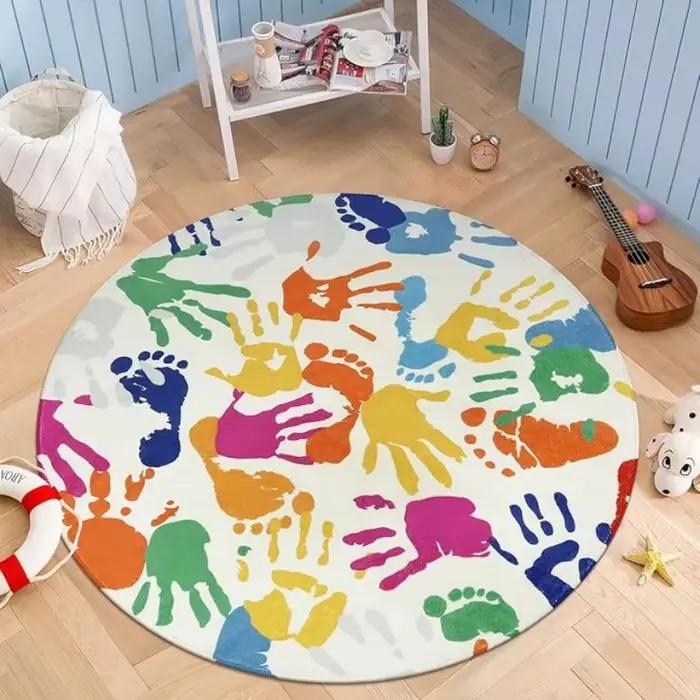 Tapis de jeu rond ABC Fruit pour enfants, tapis de sol pour salle de jeux, maternelle, salle de clas