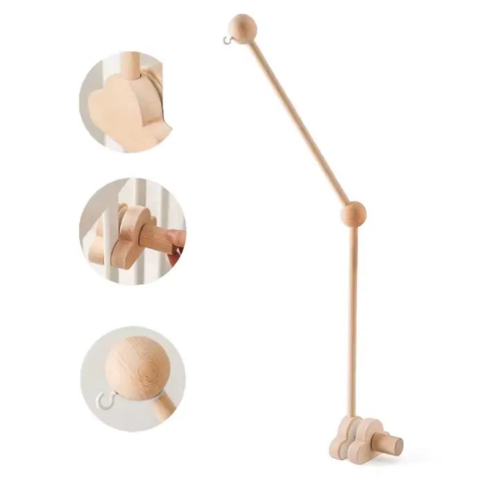 Support de clochette en bois pour bébé de 0 à 12 mois, support de cloche de lit Mobile en bois pour 