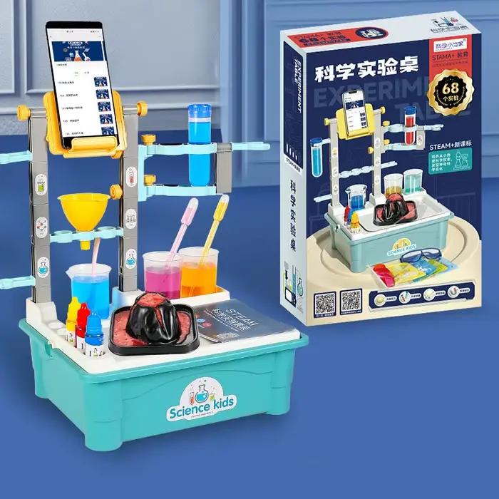 Kit de jouets fuchsia de laboratoire scientifique pour enfants, outils chimiques, tige de table, jou
