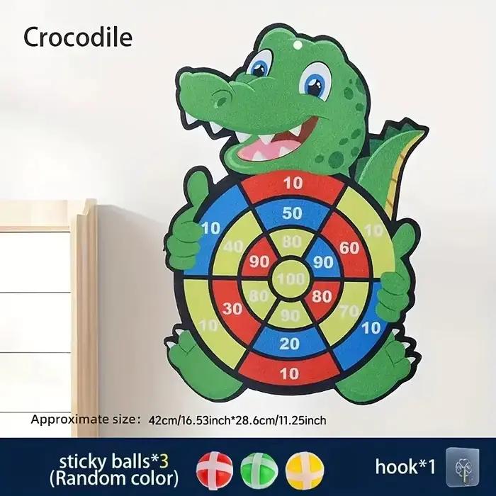 Jeu de fléchettes Montessori avec cible de tir, lance-pierre et balles collantes – Jeu éducatif pour