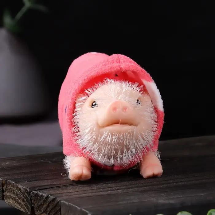 Porcelet en Silicone de 5 pouces, Mini animaux réalistes doux et mignons avec accessoires, poupée co