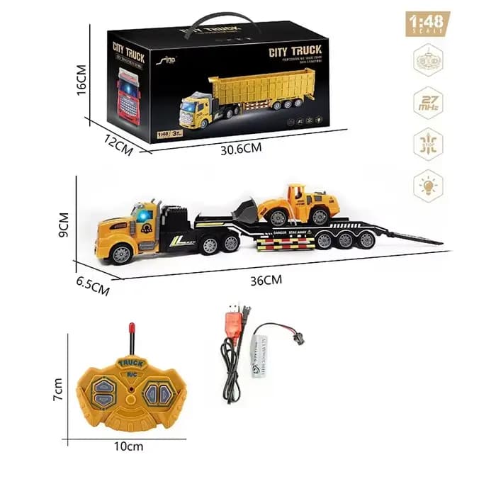 Camion d'ingénierie RC 1:48, Semi-remorque, conteneur de Transport robuste, véhicule, camion à benne