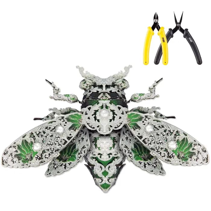 Piececool – puzzle 3D en métal, modèle d'insecte de cigale et ensemble d'outils, assemblage de jouet