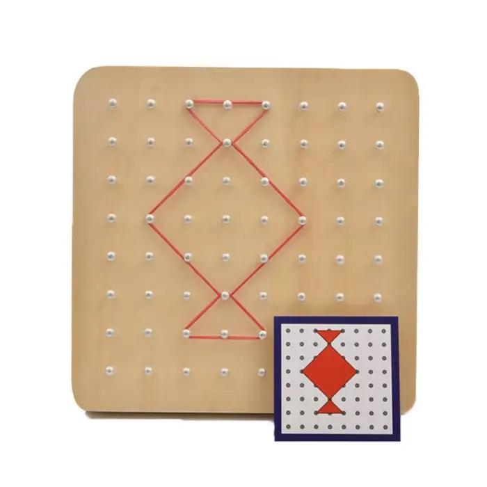 Montessori bébé jouet créatif graphique cravate en caoutchouc planches à ongles avec cartes éducatio
