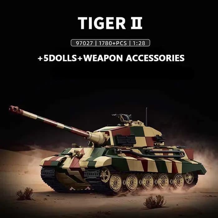 Blocs de construction de char lourd militaire King Tiger 2, MOC, véhicule blindé de l'armée, briques