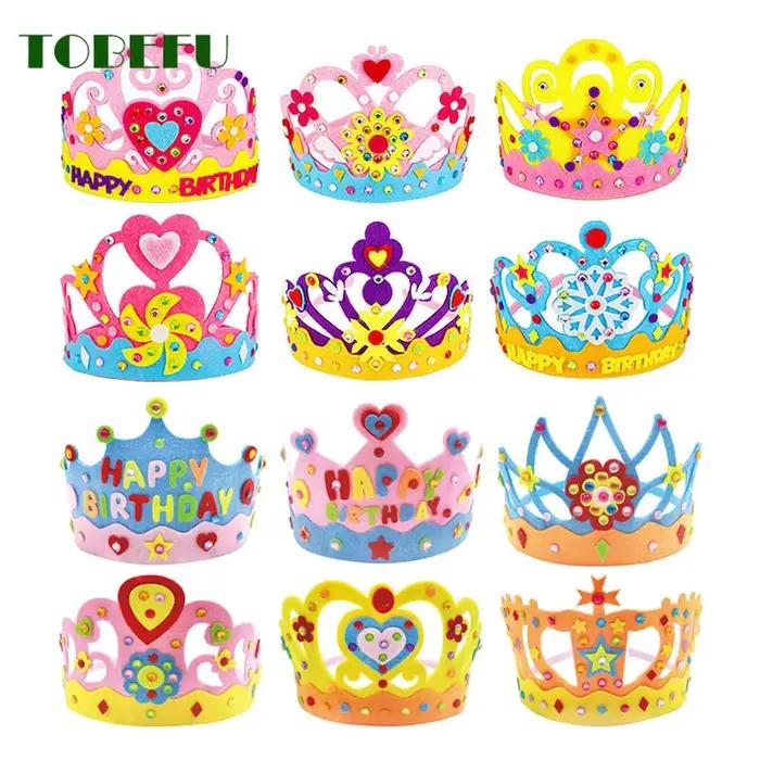 Bricolage artisanat jouet couronne papier créatif paillettes fleurs étoiles modèles jouets pour enfa