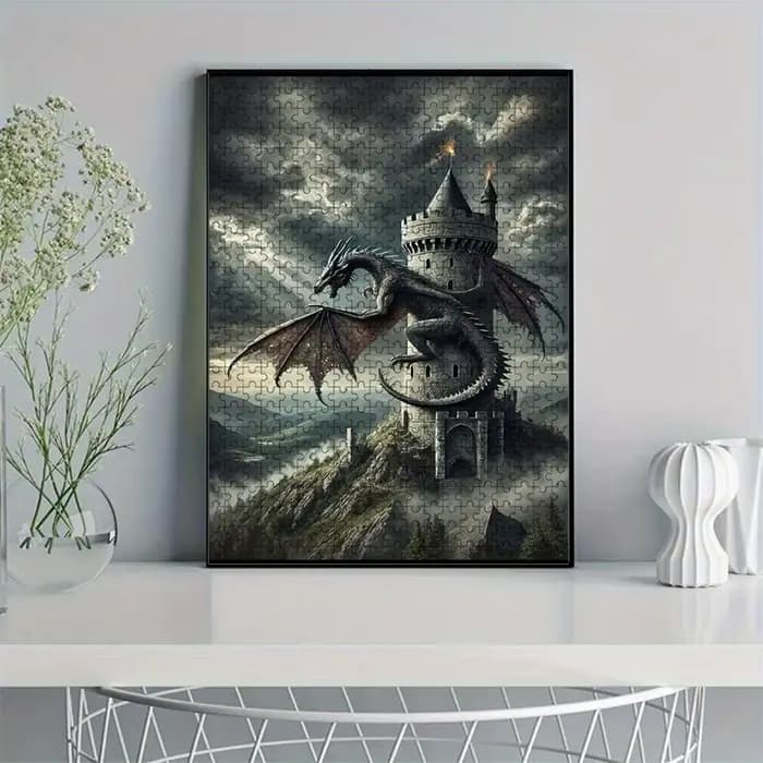 Puzzle de 500 pièces, château du dragon, jouet éducatif pour enfants, jeux pour enfants, cadeau de N