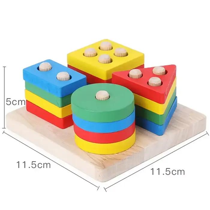 Jouets en bois Montessori pour enfants, jouets empilables de tri en bois pour bébés et tout-petits, 