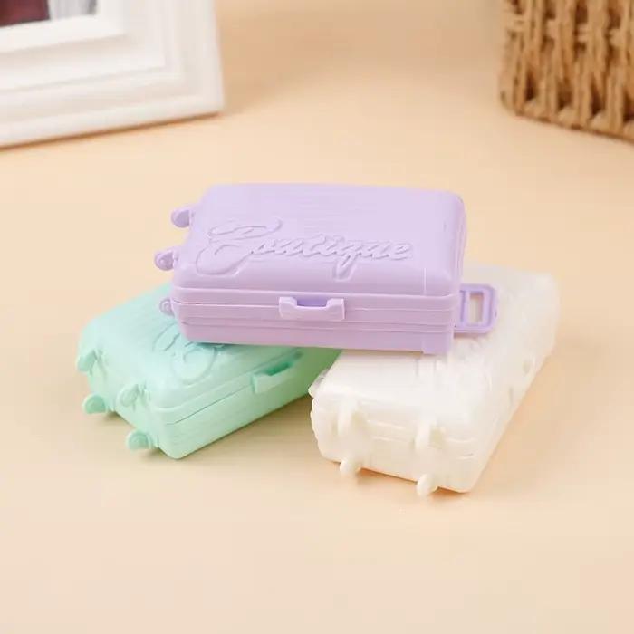 Maison de poupée Miniature en plastique multicolore, 1 pièce, valise de rangement, chariot de voyage