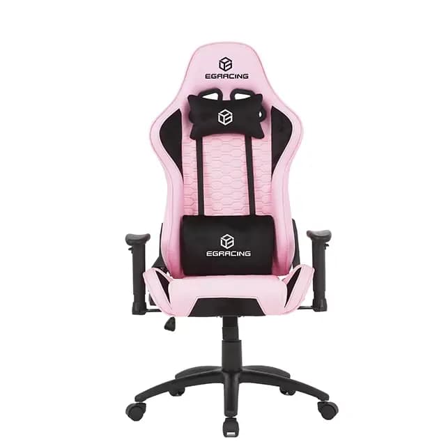 Fauteuil de jeu ergonomique inclinable à dossier haut pour ordinateur, siège de course rose pour gam