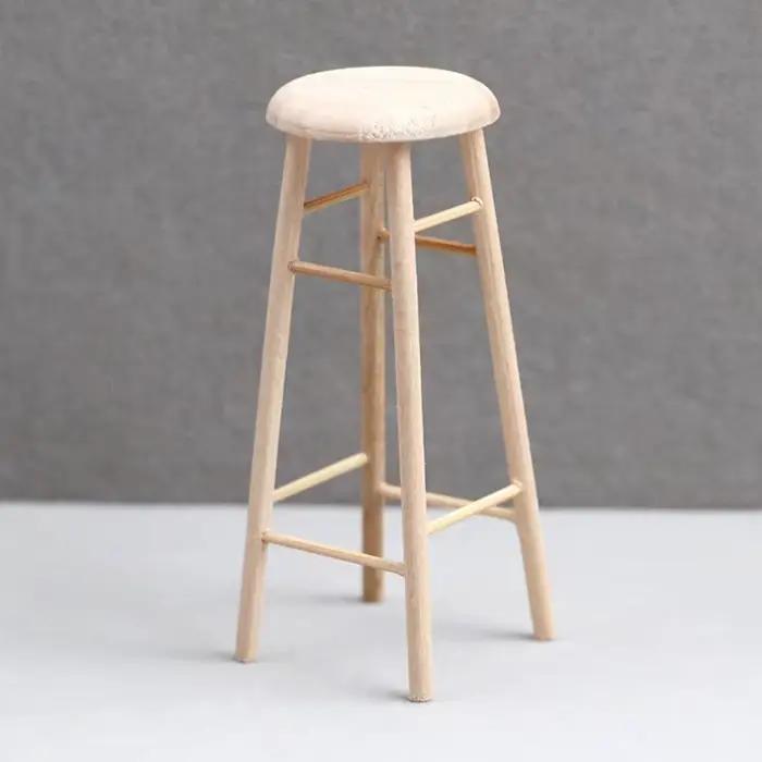 Meubles de maison de poupée, Bar Miniature, tabouret haut, petite poche ronde, modèle de décoration,