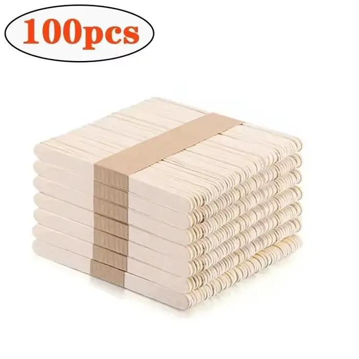 100 pièces bâtons de glace Popsicle bâtons en bois cuillère à crème glacée artisanat Art crème glacé
