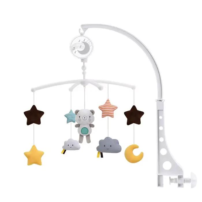 Lit Musical pour bébé, Mobile avec jouets rotatifs suspendus, décoration de lit pour bébé, cloche de