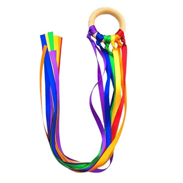 Jouet sensoriel de Style Montessori, sans BPA, Non toxique, anneau de ruban pour bébé, nouveau-nés v