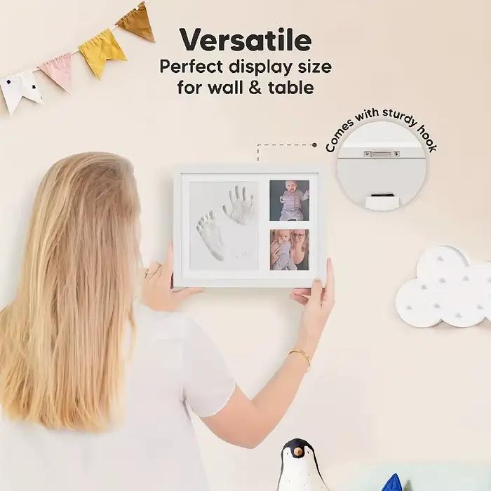Cadre photo en argile pour mains et empreintes de bébé, créez des souvenirs durables avec ce kit d'e