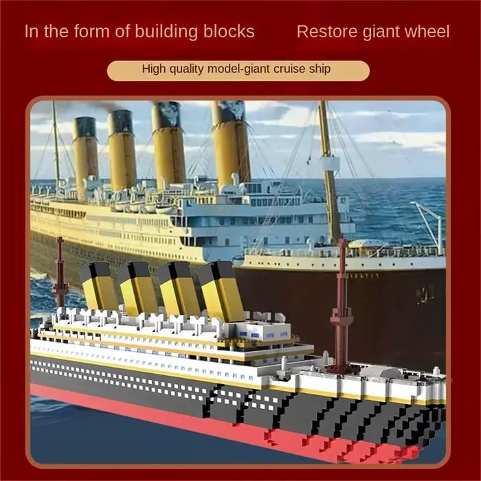 Jouet d'assemblage de blocs de construction, puzzle géant Titanic pour garçon et fille, modèle de ba