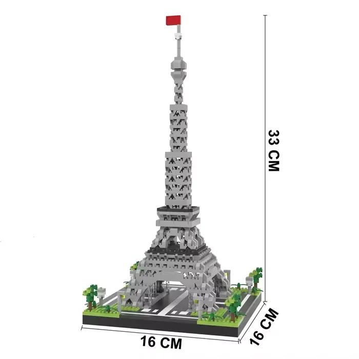 KNEW BUILT – paires de blocs de Construction tour Eiffel, Micro Mini blocs de Construction pour adul