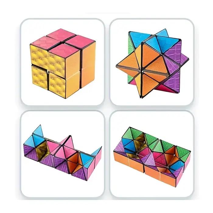 Puzzle Cube 3D pour enfants – Jouet d'entraînement cérébral de forme géométrique infinie, matériau P