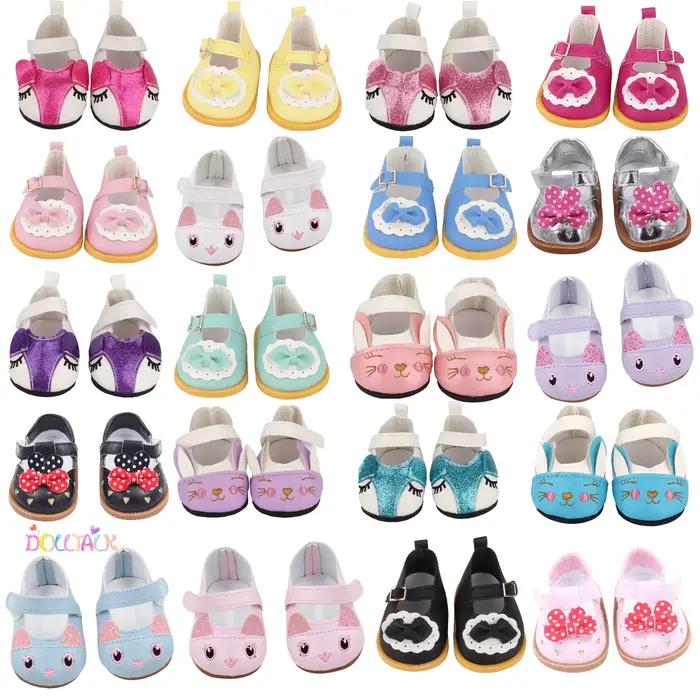 Chaussures à nœud de dessin animé mignon pour fille américaine, accessoires de vêtements au beurre, 