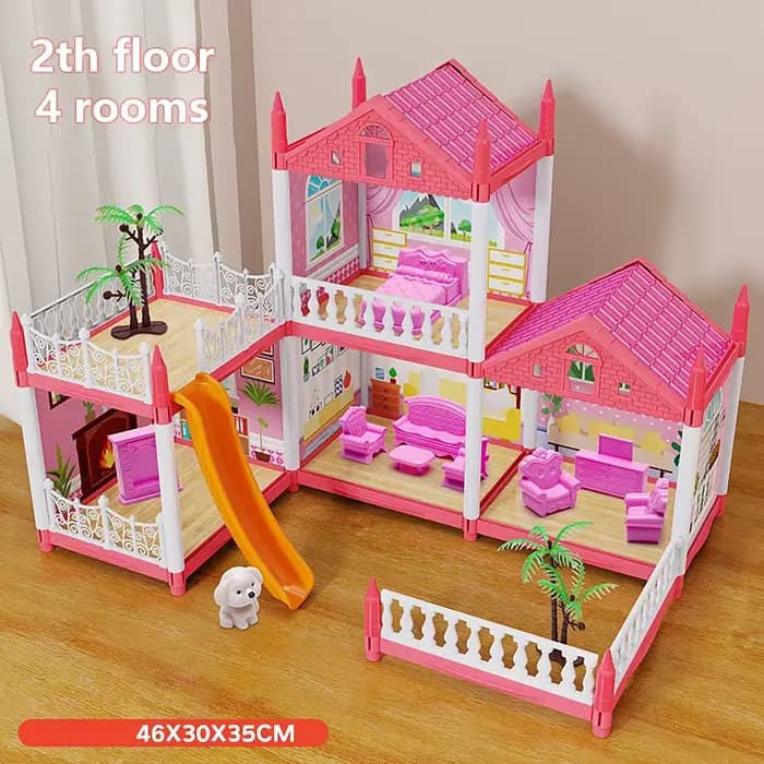 Bricolage jouet populaire 3d assemblage Mini jouet maison accessoires Villa princesse château Led lu