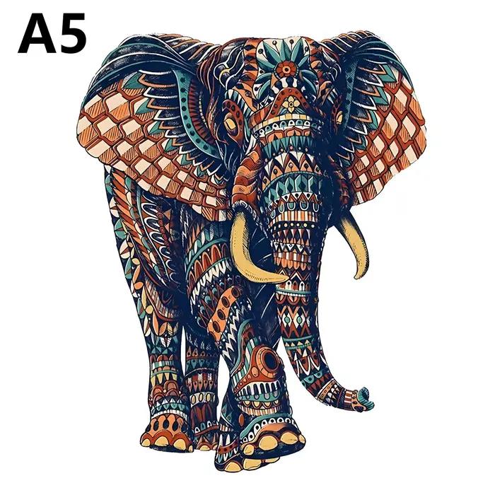 Puzzle en bois d'éléphant Unique, jouets anti-Stress pour adultes, formes d'animaux irrégulières, ca