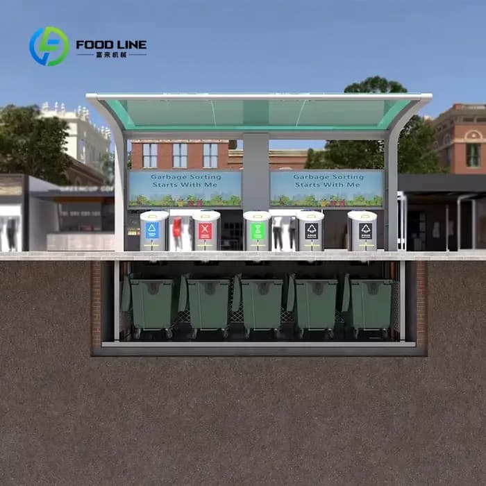 Gestion efficace personnalisée des stations de tri des déchets souterrains avec le levage hydrauliqu