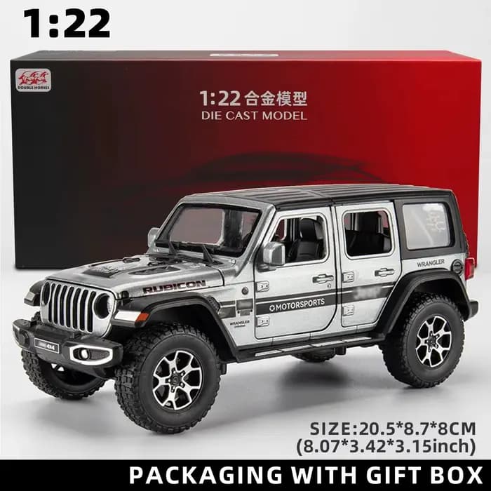 Modèle de voiture jouet moulée sous pression Wrangler 1:22, véhicule en alliage métallique à l'échel