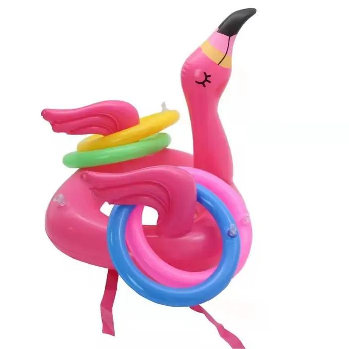 Anneau de flamant gonflable rose, jouets de jeu de lancer, anneaux de jeu de lancer et anneaux gonfl