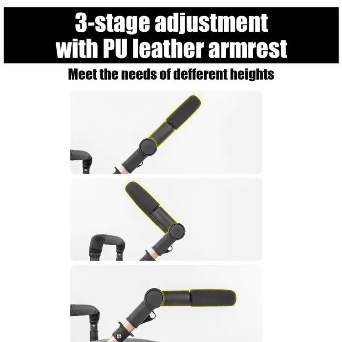 Poussette multifonction 3 en 1, landau et système de voyage avec guidon réglable, absorption des cho